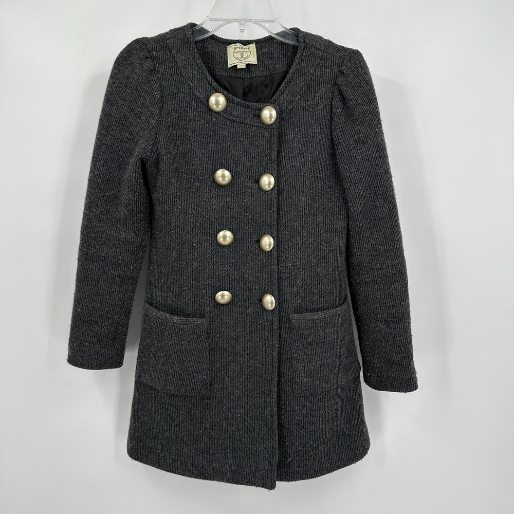 Tsumori Chisato Women Jacket Size M Wool Blend Gold Button Military Mod Designer